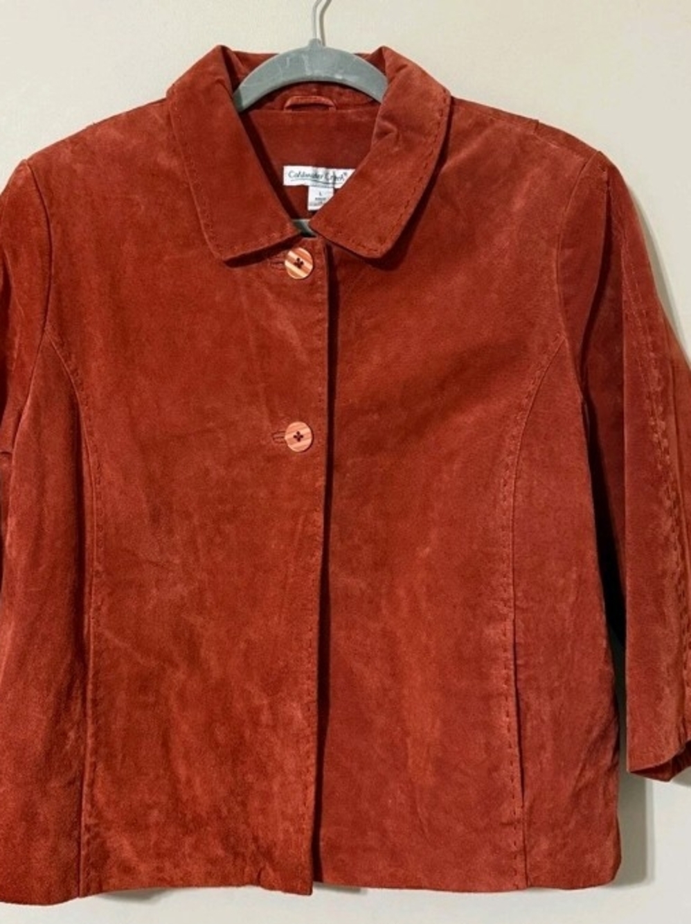 Coldwater Creek Women's Rust-Red Suede Button Jacket